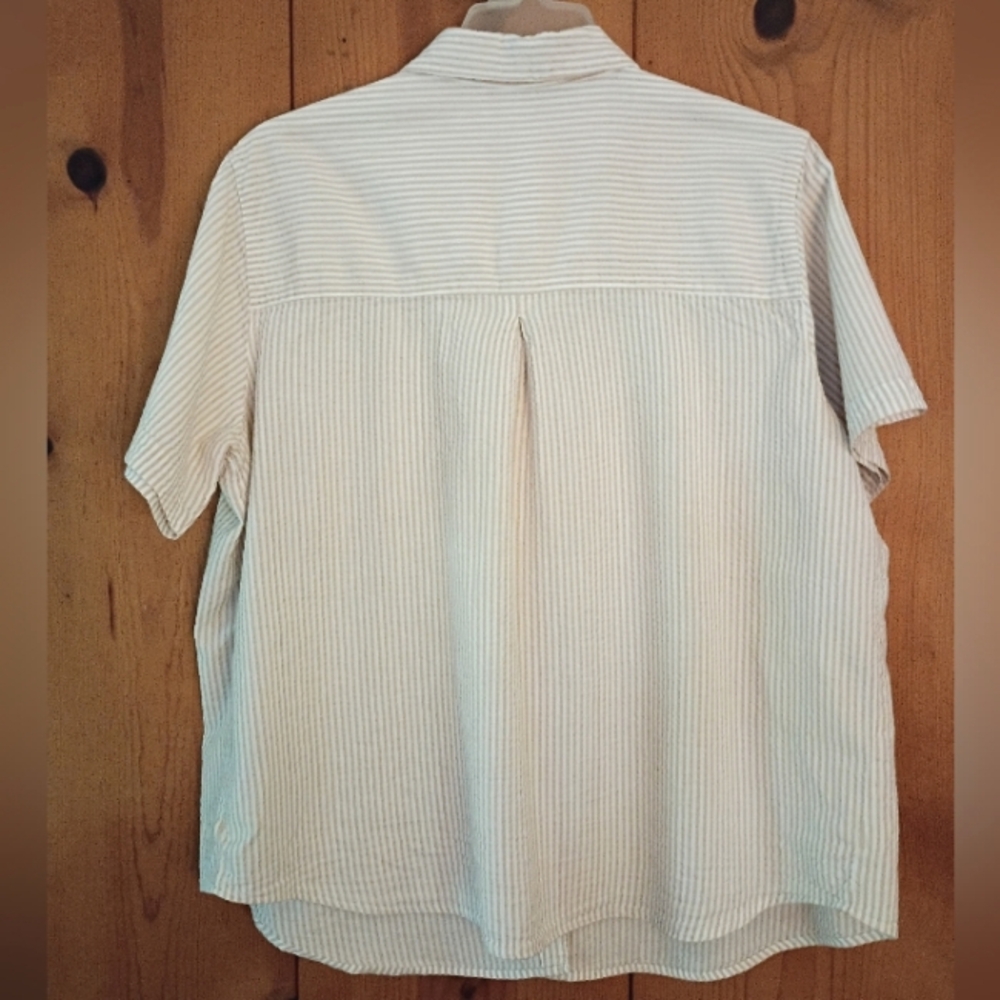 Basic Editions Plus Button Front Seersucker Shirt… - image 2